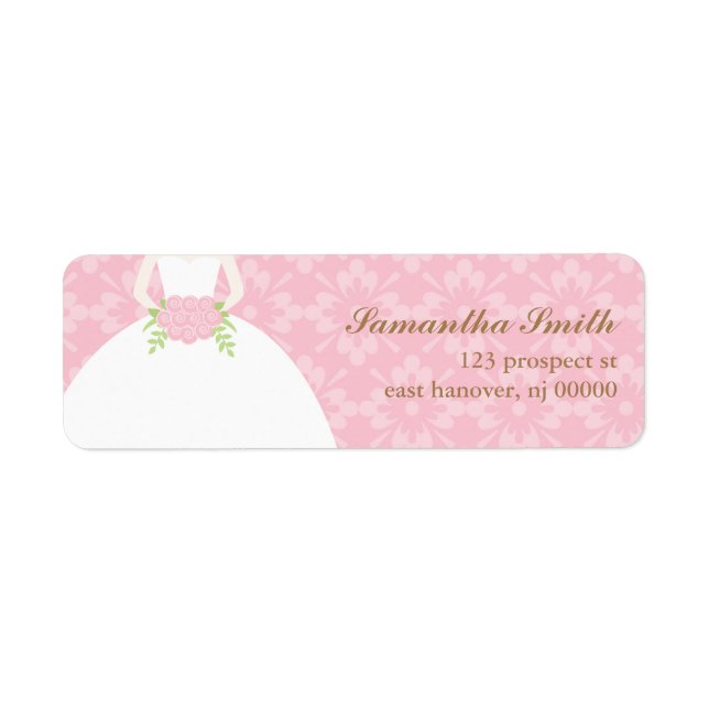 Damask and Floral Return Address Labels (Front)