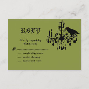Damask and Green RSVP