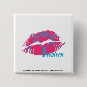 Damask Aqua-Magenta 15 Cm Square Badge