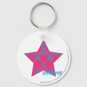 Damask Aqua-Magenta 2 Key Ring