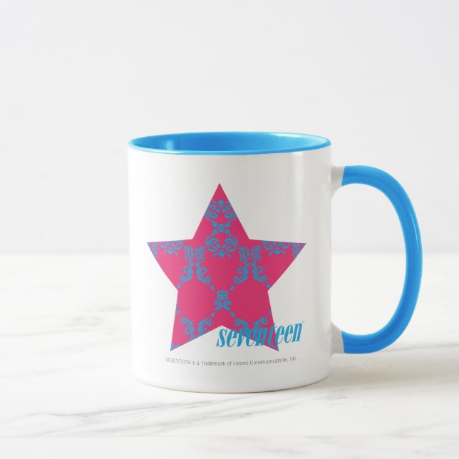 Damask Aqua-Magenta 2 Mug (Right)