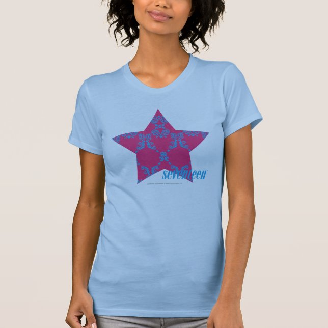 Damask Aqua-Magenta 2 T-Shirt (Front)