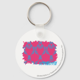 Damask Aqua-Magenta 3 Key Ring