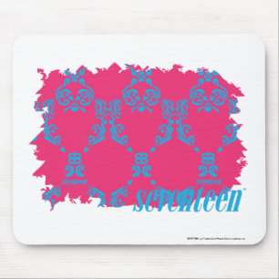 Damask Aqua-Magenta 3 Mouse Pad