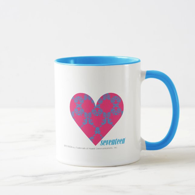 Damask Aqua-Magenta 4 Mug (Right)