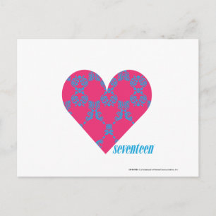 Damask Aqua-Magenta 4 Postcard