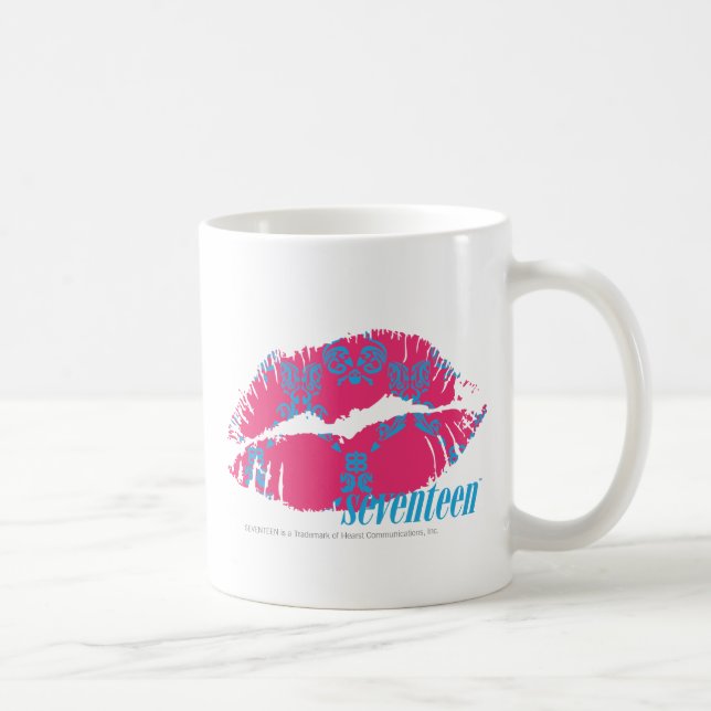 Damask Aqua-Magenta Coffee Mug (Right)