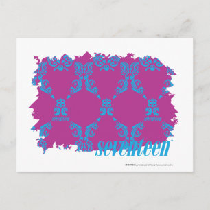 Damask Aqua-Purple 2 Postcard