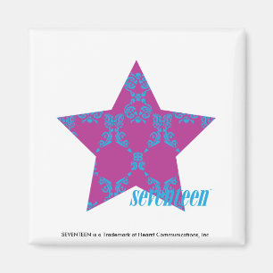 Damask Aqua-Purple 3 Magnet