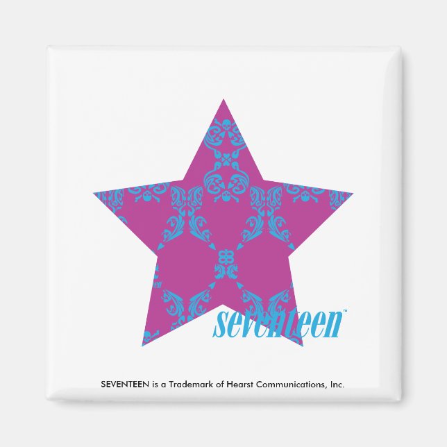 Damask Aqua-Purple 3 Magnet (Front)