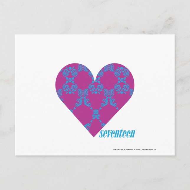 Damask Aqua-Purple 4 Postcard (Front)