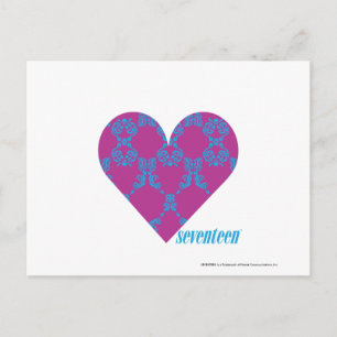 Damask Aqua-Purple 4 Postcard