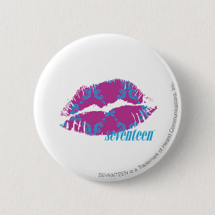 Damask Aqua-Purple 6 Cm Round Badge