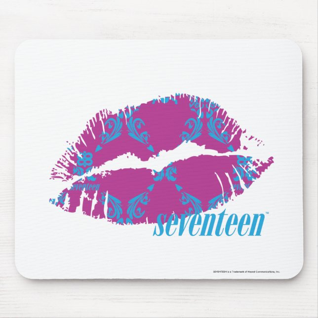 Damask Aqua-Purple Mouse Pad (Front)