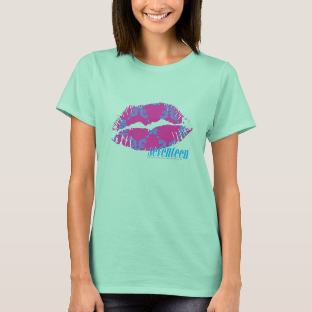 Damask Aqua-Purple T-Shirt (Front)