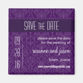 Damask Art Deco Save the Date Magnet