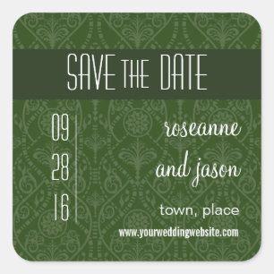 Damask Art Deco Save the Date Sticker