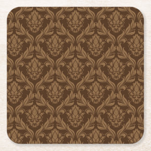 Damask background 2 square paper coaster