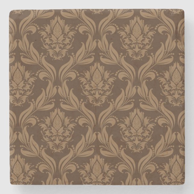 Damask background 2 stone coaster (Front)