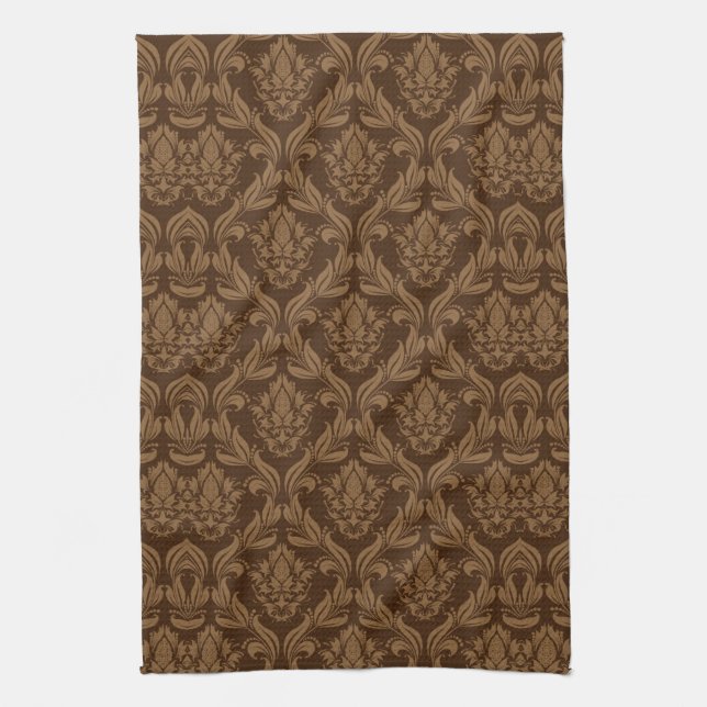 Damask background 2 tea towel (Vertical)
