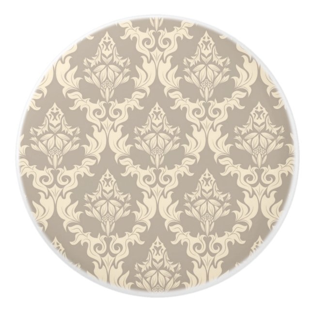 Damask background ceramic knob (Front)