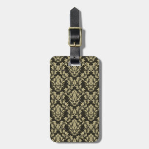 Damask background luggage tag