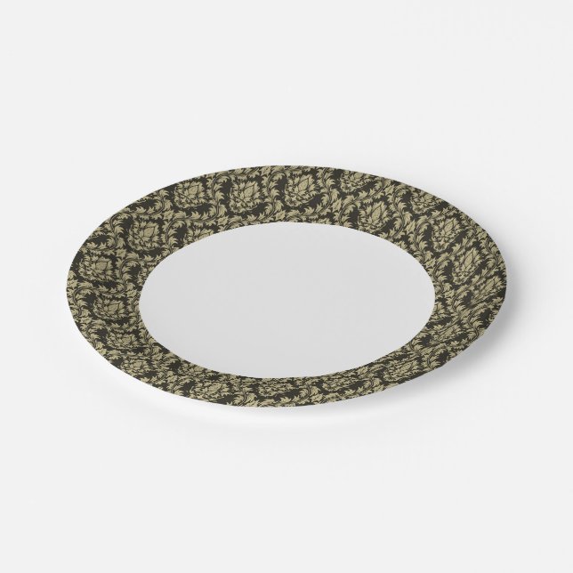 Damask background paper plate (Angled)