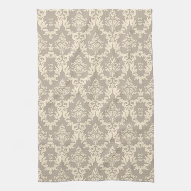 Damask background tea towel (Vertical)