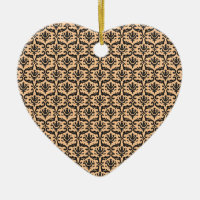 Damask beige & black