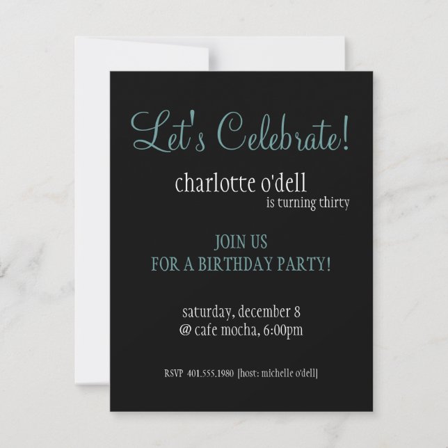 damask; birthday invitation (Front)