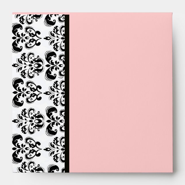 DAMASK ,black and white pink Envelopes (Front)