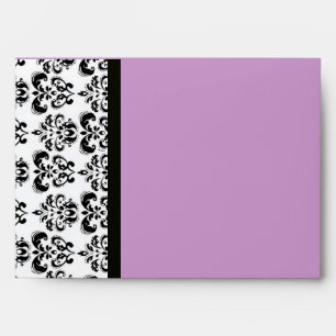 DAMASK ,black and white purple violet Envelope