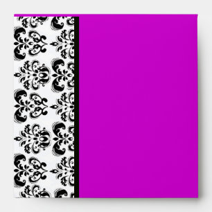 DAMASK ,black and white purple violet Envelopes