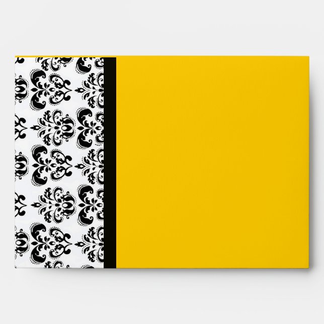 DAMASK ,black and white yellow Envelope (Front)