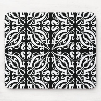 Damask - black background mouse pad
