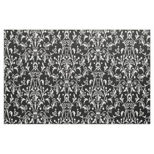 Damask Black & White Fabric
