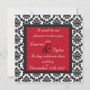 Damask Black & White Formal Wedding /Invitation Invitation