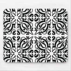 DAMASK - Black & white Mouse Pad