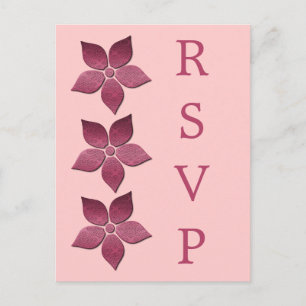 Damask Blooms RSVP Postcard, Fuchsia Invitation Postcard