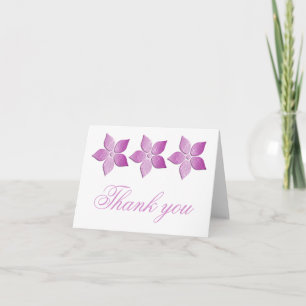 Damask Blooms Thank You Card, Purple Card