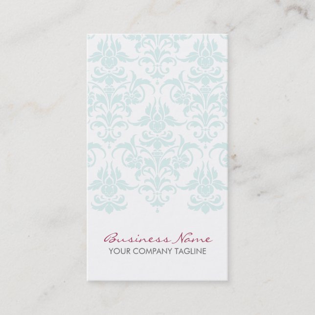 Damask Blue Business Card (Front)