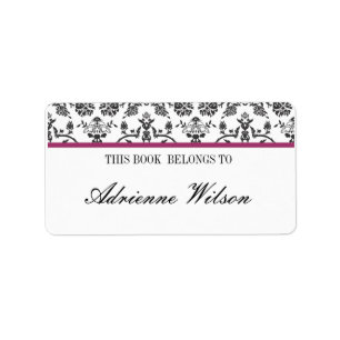 Damask Bookplate Label