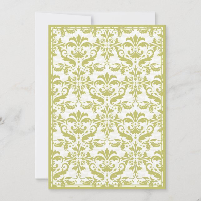 Damask Border with Double Frame (Yellow) Invitation (Front)