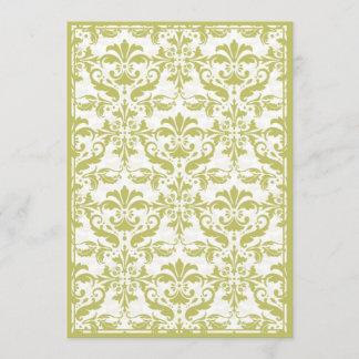 Damask Border with Double Frame (Yellow) Invitation
