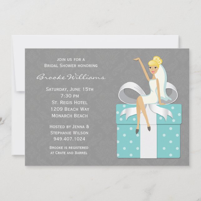 Damask Bridal Shower Invitation (Front)