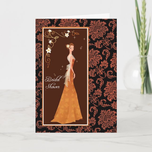 Damask Bridal Shower Invitation Card (Front)