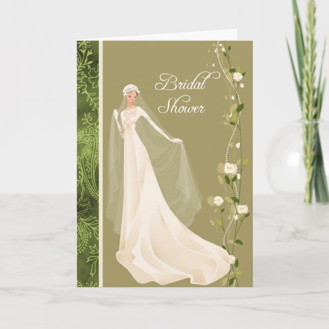 Damask Bridal Shower Invitation Card (Front)