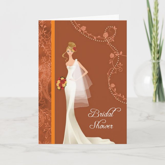Damask Bridal Shower Invitation Card (Front)