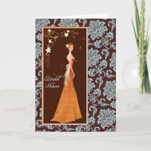 Damask Bridal Shower Invitation Card