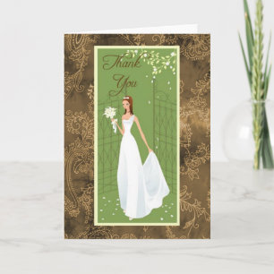 Damask Bridal Shower Thank You Card